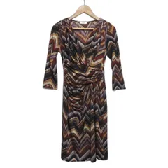 EGERIE(エジェリ) ワンピース サイズ2 M レディース 黒×ブラウン×マルチ ひざ丈