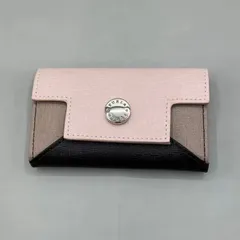 未使用級　現行　希少　FURLA フルラ　キーケース　6連　レザー　バイカラー　ピンク　ベージュ　茶　ブラウン