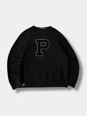 ポロ ラルフローレン ルーズフィット 新モデル Pロゴ ブラック スウェット シャツ