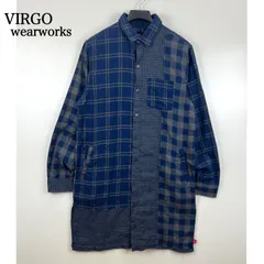 VIRGO wearworks Intersection check long shirts 4 navy ヴァルゴ 総柄 チェック ロングシャツ 長袖シャツのサムネイル