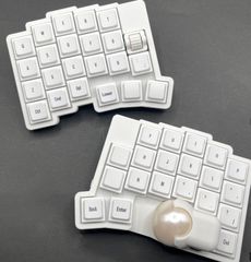 roBa LP ホワイト 組立て済み トラックボール付きキーボード カスタム