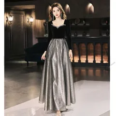 新しい未使用 パーティードレス 結婚式 披露宴 二次会 ワンピース 長袖ワンピース タイトワンピース ロングドレス フォーマル イブイングド