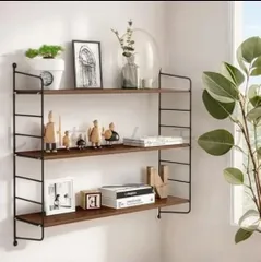 ウォールシェルフ 壁掛け棚 穴を開けない 飾り棚 3段 幅60 高さ調節可能 取り付け簡単 壁を傷つけない ウォールラック 収納 DIY 棚 お