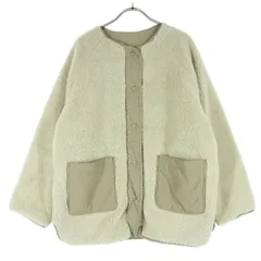 LAKOLE ラコレ リバーシブル 長袖 ボア ナイロン 中綿ジャケット M ベージュ レディース 古着