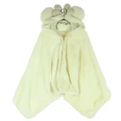 美品 TOKYO DISNEY RESORT 東京ディズニーリゾート ボア フリース ポンチョ アイボリー ミニーマウス レディース 古着