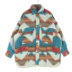 美品 oceanpacific オーシャンパシフィック ネイティブ柄 長袖 シャツジャケット M グレー系 レディース 古着