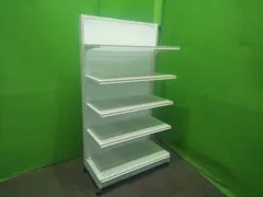 オカムラ製 H166cm×W90cm ２連結両面４段什器■陳列棚・システム什器■S-640 オカムラ製 H166cm×W90cm 2連結両面4段什器□陳列棚・システム什器