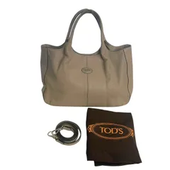 ●トッズ TOD’S トートバッグ カーフレザー 2way ショルダーバッグ　ベージュ