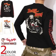 The BRAVE-MAN ベティブープ ロンT BBB-2501 ブレイブマン BETTY BOOP 刺繍 長袖Tシャツ