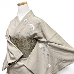 単衣】麻着物 飛び柄小紋 梅重ね 夏着物 - メルカリ