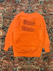 【 Champion REVERSE WEAVE / 90's USA製  】 Ohio State　目あり　チャンピオン　リバースウィーブ　90年代　刺繍タグ　後染め　サーモンピンク　《 XXL 》
