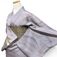 道行コート パンジー 花模様 横縞 ぼかし 着物 053b - メルカリ