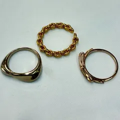 N 最終値下げ中【中古品】ete SV 925 シルバー リング レディース 3点セット おしゃれ ゴールド