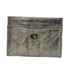 COACH COACH コーチ エッセンシャル カードホルダー 現行 キルティング Cロゴ パスケース 未使用 Ｃマーク メタリック カードケース CW597