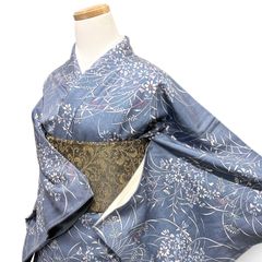 染め小紋（更紗唐花文）裄66、5 正絹美品 - メルカリ