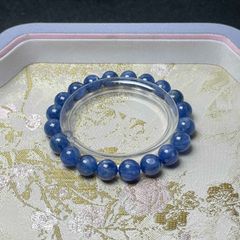 美! 高品質 天然石 アクアマリン ブレスレット 濃いブルー 高透明No81 