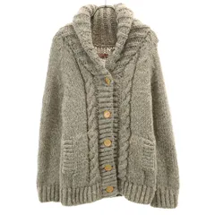 URBAN RESEARCH DOORS アーバンリサーチドアーズ ペルー製 長袖 ニットカーディガン ONE グレージュ レディース 古着