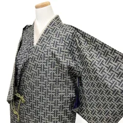 大島紬　道中着　秋名バラ　黒地　お洒落　着物　012b d ms