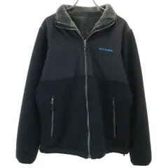 Columbia コロンビア ワッフル地 フリース ジャケット M ブラック リバーシブル アウトドア メンズ 古着
