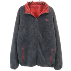 PUMA プーマ フリースジャケット XL グレー リバーシブル メンズ 古着