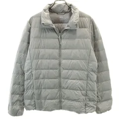 美品 UNIQLO ユニクロ ウルトラライトダウンジャケット L グレー 収納袋付き レディース 古着