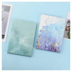 大理石柄iPadAir11インチ(M3/M2)/iPadAir第5/4世代10.9インチケースマーブル柄かわいいレディースアイパッドAir5Air4カバー大人お洒落ブック式オートスリープ機能女性人気(ブルー)