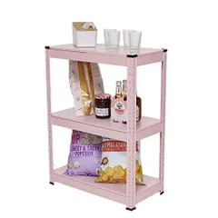 差し込み式三段スチールラックシェルフ棚メタルラック本体スチールラックカラーラックメタルラック工具は不要幅60.3x奥行30.3x高さ80cm耐荷重100kg3段リビングキッチン収納ラック部屋飾り…