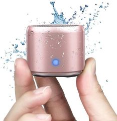 [Latest Rose Gold] EWAA106 Mini Wireless Bluetooth Speaker with Travel EVA Case [12 Hours Continuous Playback / IP67 Waterproof Rating / Ultra-Compact]