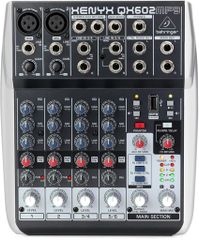Behringer 아날로그 믹서 6 채널 1 노브 콤프/리버브 딜레이 이펙트/MP3 플레이어 탑재 XENYXQX602MP3