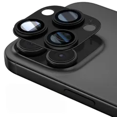 カメラフイルムiPhone16Pro/16ProMax用カメラ保護全面保護9H強化ガラスアルミ合金アイフォン16Pro/16ProMaxレンズカバー耐衝撃露出オーバー防止黒縁取り超高透過率