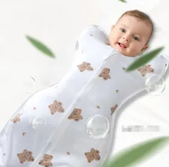 ベビースワドル おくるみ 新生児 寝かしつけ モロー反射防止 薄手 綿100％ bu1