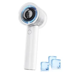 【2025新登場超高速大風量】携帯扇風機ハンディファン冷感小型手持ち扇風機5段階風力調節1~100段階風量調節最長16時間連続使用卓上首掛けストラップ付きType-C急速充電液晶画面残量表示軽…