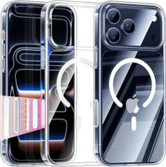 Maledaniphone17proケースクリアMagSafeカメラコントロール対応黄変防止米軍MIL規格超薄型軽量耐衝撃指紋防止傷防止全面保護マグネット搭載滑り止めストラップホール付きマグセーフワイヤレ…