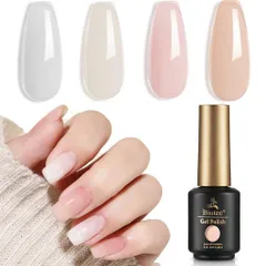 Biuteeカラーネイルジェルピンクジェル4色8ml透け感ありクリアピンク系桜色UV/LED対応花のようにカラージェル長さ持ちポリッシュタイプジェルネイル(995)