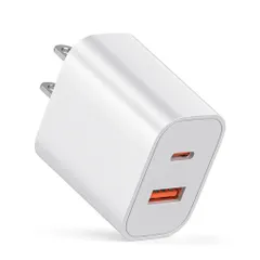 acアダプターPD20W2ポート(USB-A&USB-C対応)【PSE認証/超軽量コンパクト】タイプC急速充電器USB-C電源アダプタコンセントiPhone17/16/15/14/13/12/11/SE3/SE2シリーズ