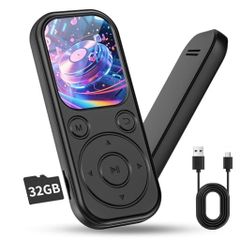 MP3 플레이어 Bluetooth5.4MP3 플레이어 32GB 최대 128GB의 확장 가능 HIFI 음질 스피커 탑재 1.8 인치 대화면 소형 초경량 다기능 음악 플레이어 초장 재생 시간 OTG 대응 휴대용 디지털 플레이어