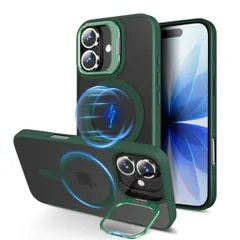 iphone17用ケースレンズスタンド付きiphone17ケースMagsafe対応隠れスタンドアイフォン17カバー米軍MIL規格耐衝撃スマホケースアイフォン17軽量いphone17カバーマグネット内蔵防指紋