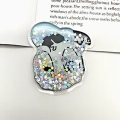 水シール ウォーター 1枚入 ぷっくり しずくちゃん シャカシャカ 3D 立体 流れ砂 グリッター エンボスステッカー シール手帳用 装飾 DIY クリエイティブ 個性的 かわいい ギフト