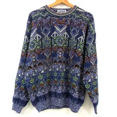 美品 90s ヴィンテージ◆COLLEGE by Marcazzani セーター ニット 総柄 イタリア製 カレッジバイマルカッツァーニ メンズ