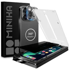 【秒で貼り付け】MINIKA360度見えないフィルムiPhone13proガラスフィルム覗き見防止iPhone13/13pro覗き見防止フィルム上下左右見えないいPhone13フィルムのぞき見防止360°全方向