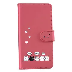 caseforiPhone16ケースアイフォン16カバー手帳型可愛い猫(KKGO)カードポケット付き財布型横置きスタンド機能付きマグネット式全面保護(A2-レッドに適用するiPhone16)