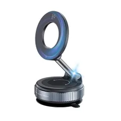 SZWYM車載用スマホホルダー電動真空吸着360度回転磁気式車用吸盤ホルダー手動強力吸盤スマホスタンドマグネット吸着式車折りたたみ式高級合金素材安定性車用スマホホルダー吸盤取り付…
