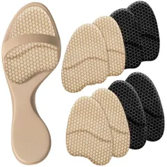 SOYANGNEK爪先インソールハイヒール8枚なんしつシリカゲル中敷きつま先インソール4mm厚み衝撃吸収靴のサイズ調整前ズレ防止滑り止めクッション足裏保護パッド