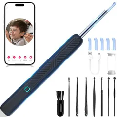 耳かきカメラ付きワイヤレス耳掻き【2025改良型·画質AIモデル】イヤースコープカメラ付き800万画質HDカメラ搭載WiFi接続スマホ連動6灯LEDライトType-C充電IP67防水耳掃除カメラ日本語説明書…