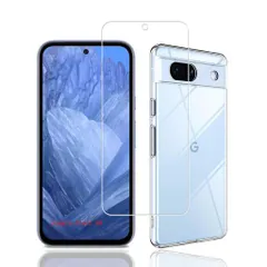 【1枚シリコンケース+ガラスフィルム】用のGooglePixel8Aガラスフィルム液晶保護フィルム採用日本製素材旭硝子製高透過率薄型硬度9H飛散防止処理+用のGooglePixel8A5GケースクリアTPU耐衝撃落下…