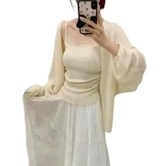 [xppe]カーディガンレディースロングサマーニットトップス羽織り長袖UVカット冷房対策日焼け止め大きいサイズゆったり薄手無地おしゃれきれいめお出掛け春夏