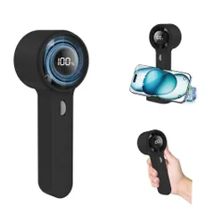 ハンディファン携帯扇風機大風量【2025新型・100段階風力調整可能·140g超軽量】Type-C急速充電卓上/手持ち/スマホ置く可能手持ち扇風機ミニ小型軽量強力LEDディスプレイせんぷうきハンディ…