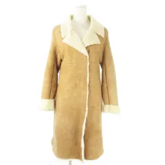 トミーヒルフィガー TOMMY HILFIGER ムートンコート チェスター ワンポイント ロゴプレート S 茶 ブラウン /AO8 ■GY12