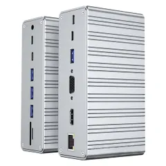 USBType-C多機能ハブ13-in-1USB-CPD100W急速充電5Gbps高速データ転送SDカードリーダーHDMIVGAポートイーサネットアダプタ3.5mmオーディオイヤホンマルチ変換アダプタータイプC3.0