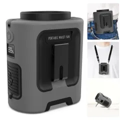 [2025アップグレード]ベルトファン腰掛け扇風機4段階調節13000RPM超強風最長22時間動作首掛け携帯扇風機ポータブルファン倉庫作業登山/徒歩/工事現場/農作業/釣りなどアウトドア屋外作業適…
